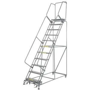M-2000 Series 11-Step Gray Rolling Safety Ladder