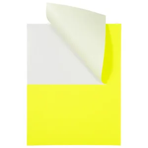 8 1/2" X 5 1/2 Fluorescent Yellow Sheeted Lables