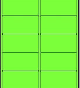 4" x 2" Fluorescent Green Labels
