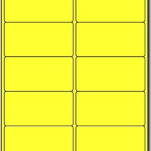 4" x 2'' Fluorescent Yellow Labels