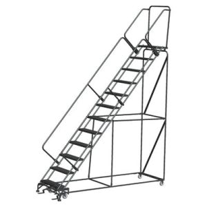 Ballymore 12-Step Gray Steel 50-Degree Slop Down Rolling Ladder