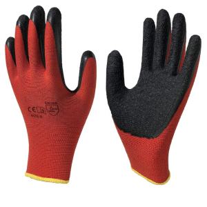Large Black Textured Latex Coated Glove