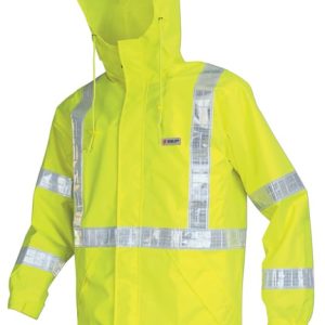 Luminator Hi-Vis 2X-Large Polyester Rain Gear Zippered Jacket w/ Attached Hood