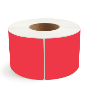 4" X 6" THERMAL TRASNFER LABEL RED 3" CORE 4 ROLLS/CASE 1,000 PER ROLL