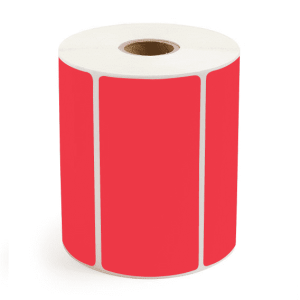 4" x 2" Red Perf Thermal Transfer Label