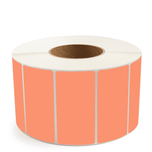 4" x 2" Orange Thermal Transfer Non-Perf Labels