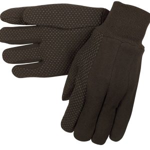 Large Brown Jersey DOT Glove