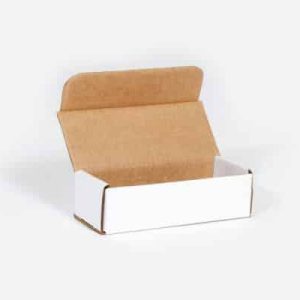 27 1/2" x 3 1/2" x 3 1/2" White Die Cut Corrugated Mailers