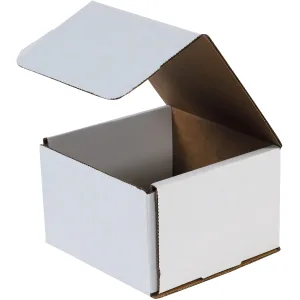 6" x 6" x 4" White Die Cut Corrugated Mailers