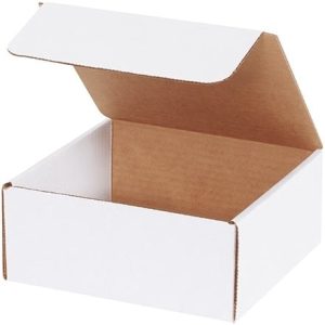 7 1/2" x 7" x 3 1/4" White Die Cut Corrugated Mailers