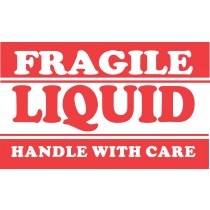 3" x 5" "FRAGILE LIQUID HANDLE WITH CARE" Label