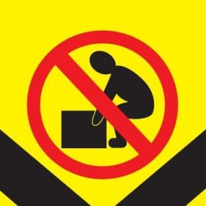 2" x 8" "Min Two Person Lift" Label