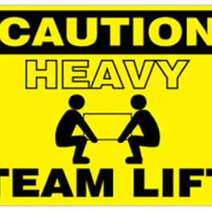 2" X 4.5" "Team Lift" Black/Yellow Label