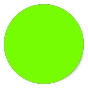 2" Fluorescent Green Circle Label