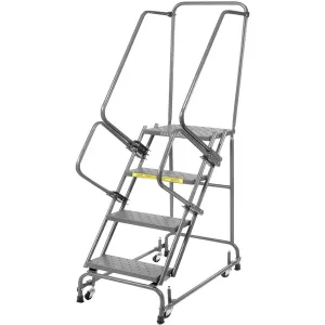 Ballymore 4-Step Rolling Safety Ladder w/ Spring Loaded Casters