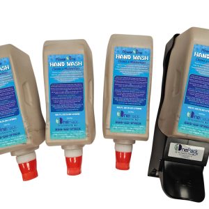 Power One Soap: 4 Bottles (3.55 Liters Each) with Dispenser
