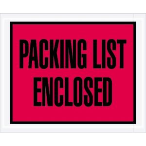 4 1/2" x 5 1/2" Full Face Packing List Enclosed