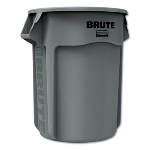 Rubbermaid Gray 55 gal. Plastic Round Brute Container