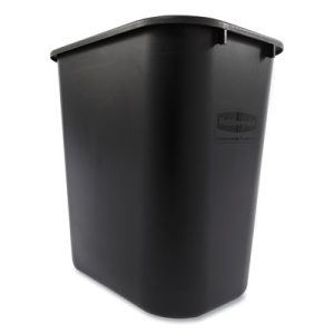 Rubbermaid 7 gal. Black Rectangular Deskside Plastic Wastebasket