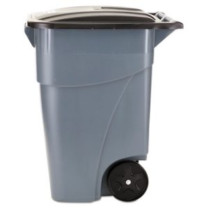 Rubbermaid 50gal. Gray Plastic Square Brute Rollout Container