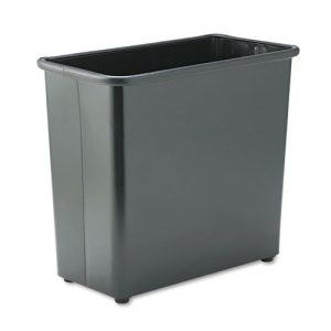 Safco Black 27.5qt. RECTANGULAR WASTEBASKET STEEL 27.5 QT BLACK