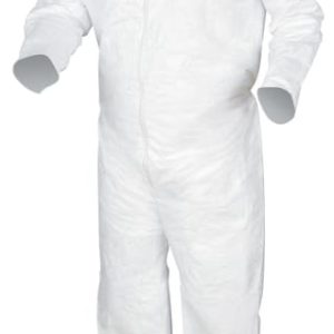Tyvek Extra Large Coverall W/ Collar Open Sleeves and Ankles Zipper Front Closure