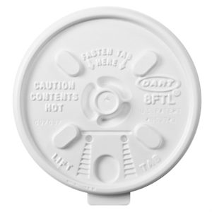Dart Lift n' Lock 8 oz. White Plastic Hot Cup Lids