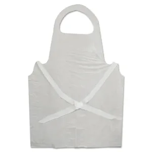 White Poly 28" x 45"  Disposable Apron