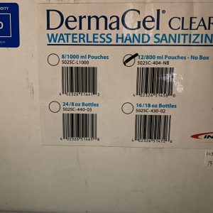 DermaGel Clear 800ml. Waterless Hand Sanitizing Gel