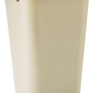 10 1/2" Rectangular Beige Deskside Plastic Wastebasket