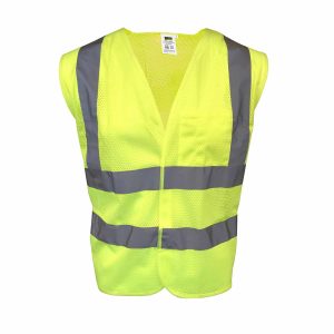 Class 2 Dual Strip Bottom Plain 2X-Large Lime-Green w/ Velcro Safety Vest