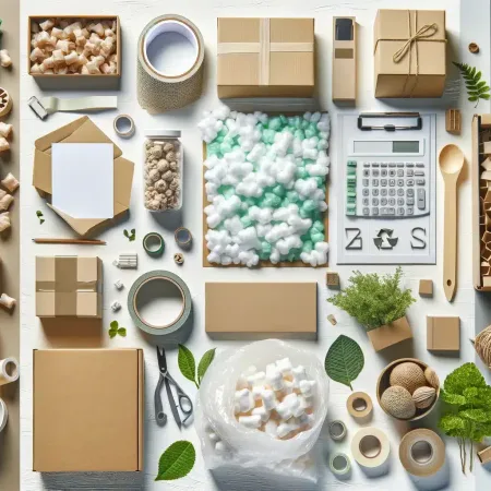 DALL·E-2024-05-22-11.41.47-A-collage-of-sustainable-shipping-and-packing-supplies.-Include-images-of-biodegradable-packing-peanuts-recycled-cardboard-boxes-compostable-mailers