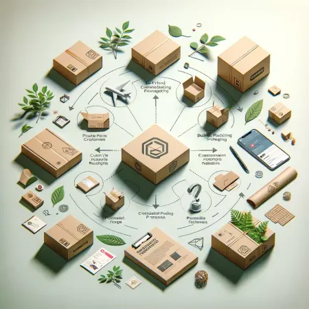 DALL·E-2024-05-22-12.13.30-An-image-showcasing-various-e-commerce-packaging-strategies.-The-image-should-include-packages-with-eco-friendly-materials-custom-fit-boxes-creative